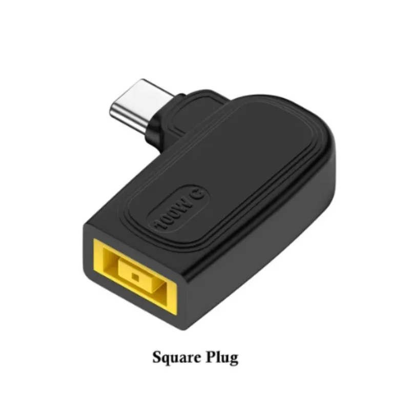 Laptop Charger Plug Adapter Power Plug Connector Power Cable Power Cord 100W DC Square Plug for Lenovo to USB C PD Power Adapter Converter Type C for MacBook