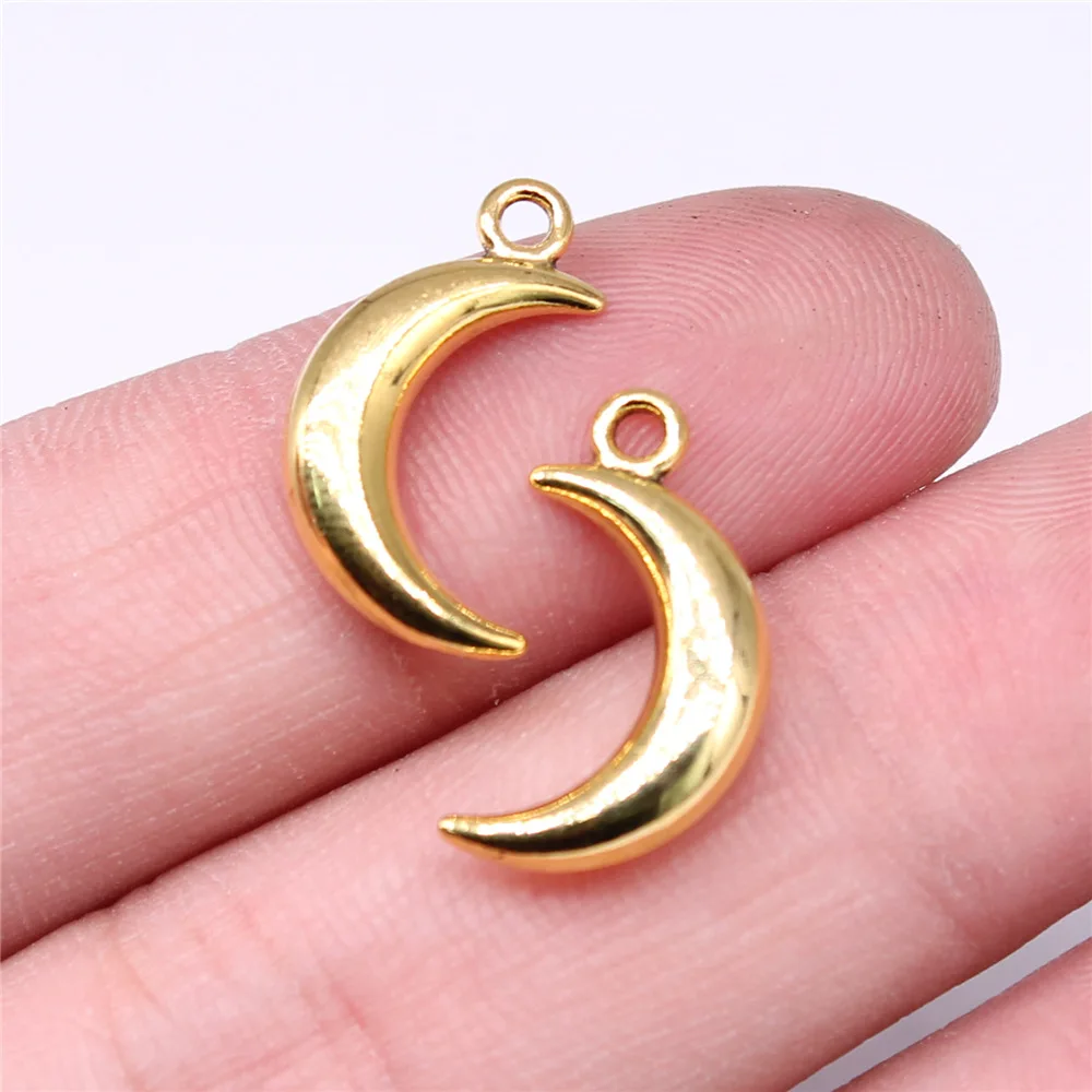 10pcs Moon Charms For Jewelry Making Antique Bronze Silver Color Pendants Making DIY Handmade Tibetan Finding Jewelry 