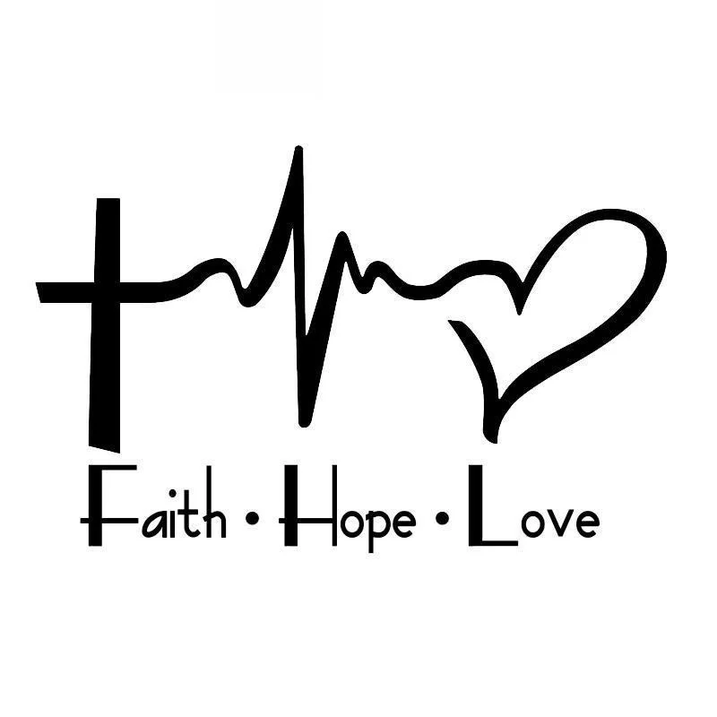 

Car Sticker FAITH HOPE LOVE Window Decoration PVC Decal Car Sticker Accessories Waterproof Sunscreen Black/white,16cm*10cm