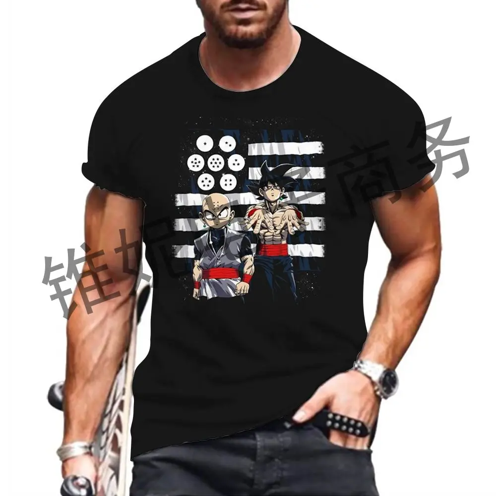 Vegeta Dragon Ball Z 손오공 남성용 티셔츠, 2024 사이어인 체육관 트렌드 Y2k O 칼라 반팔 티, 멋진 여름 애니메이션 탑, 110-6XL, 신상