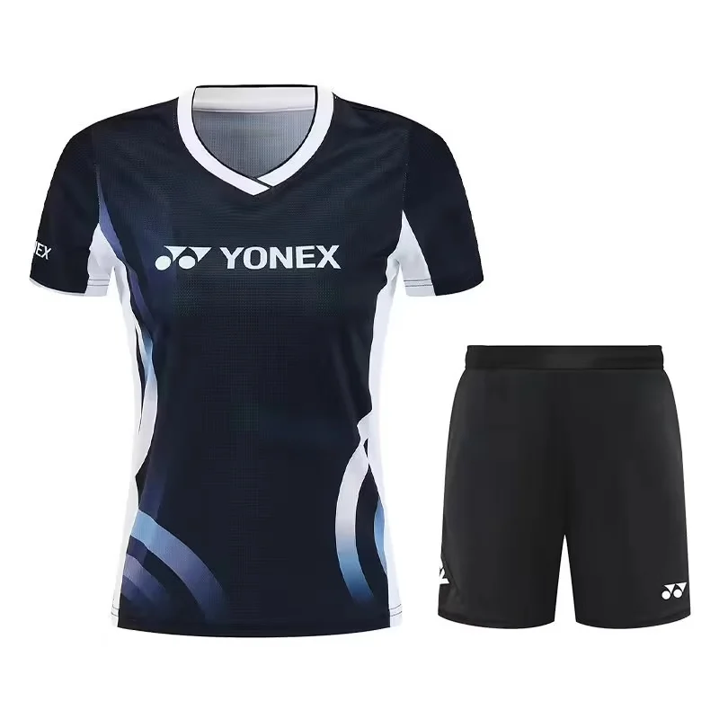 Badminton tennis volleyball sports set training T-shirt loose quick drying breathable for YONXE men and women