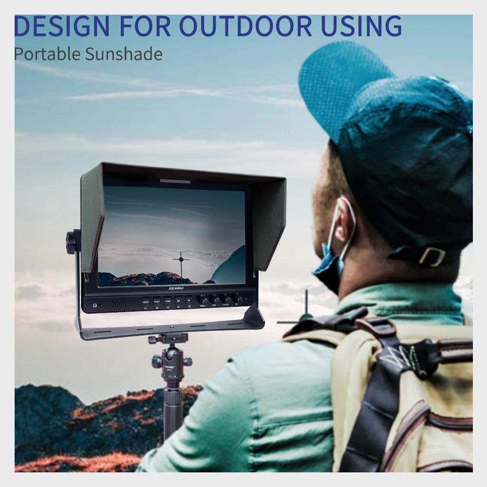 FEELWORLD FW1018SPV1 10.1 Inch IPS 1920X1200 3G-SDI HDMI Camera-Top Monitor with Focus Assist Histogram False Colors Exposure