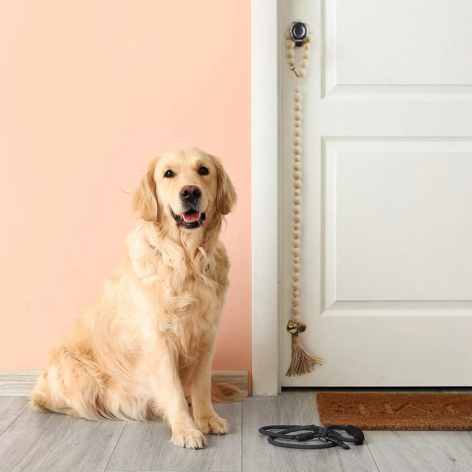 Dog Bell For Door Potty Training Pet Dog Doorbells Puppy Bells For Door Knob Pet Interactive Doorbell Wooden Beads / Woven Rope