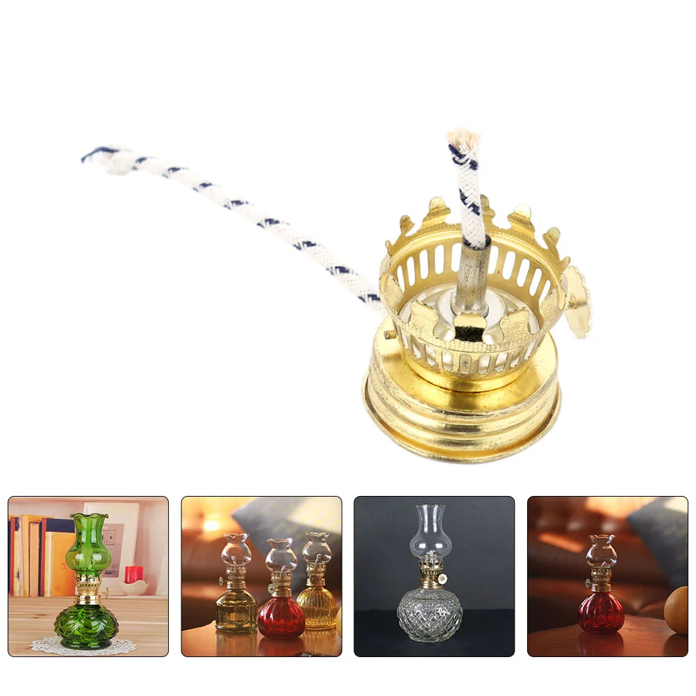 

Vintage Oil Lamp Burner Replacement Kerosene Parts Wick Glass Oil Lantern Chimney Burner With Wicks