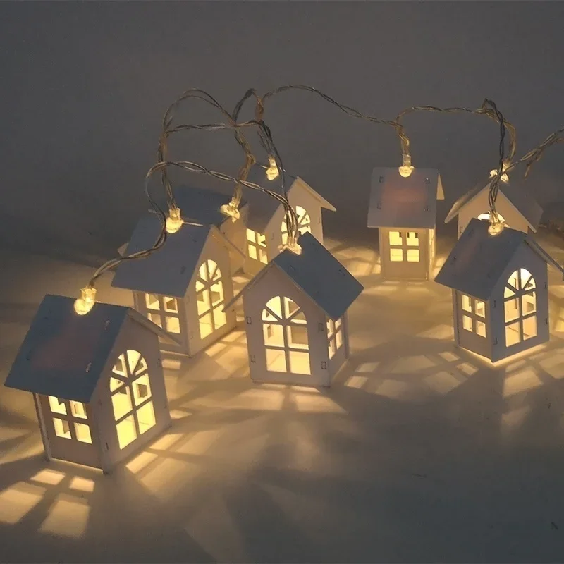 10 LED Christmas Tree House Style Fairy Light String Wedding New Year Christmas Decorations Xmas Decorations for Tree