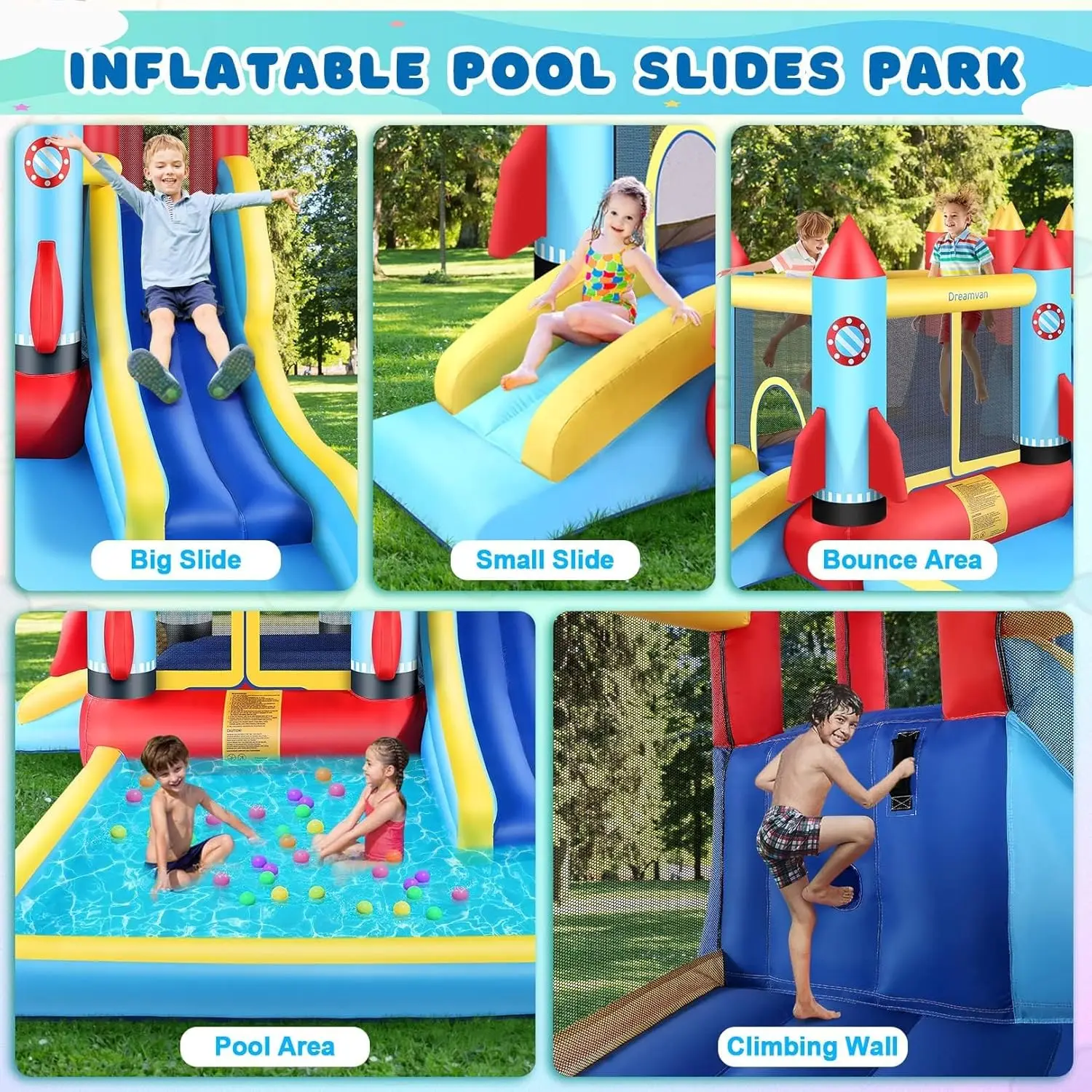 Rocket Blast Inflatable Bounce House 5