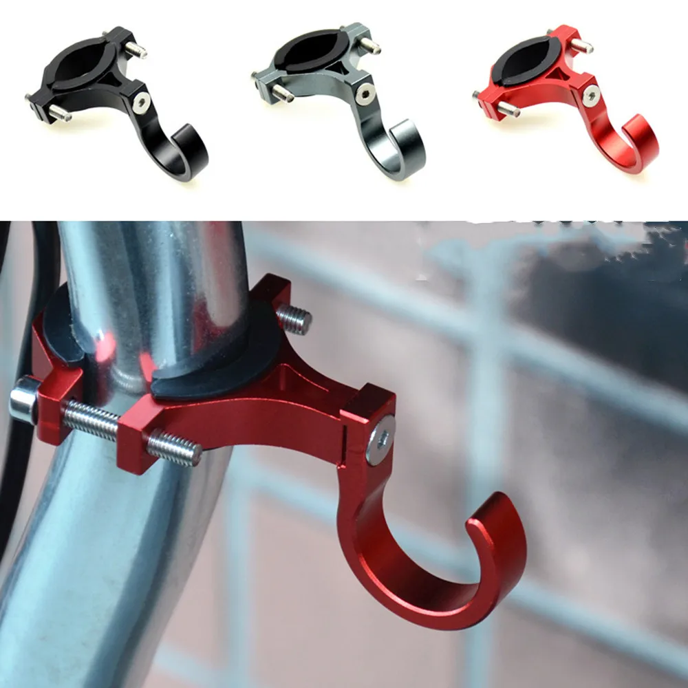 Bicycle Hook Universal Motorcycle Hanging Bag Claw Hook Multi-functional Helmet Holder Bike Aluminum Alloy Red Black lunje xt a089 ultralight mtb bike stem aluminum alloy bicycle handlebar stem 31 8 45mm gold