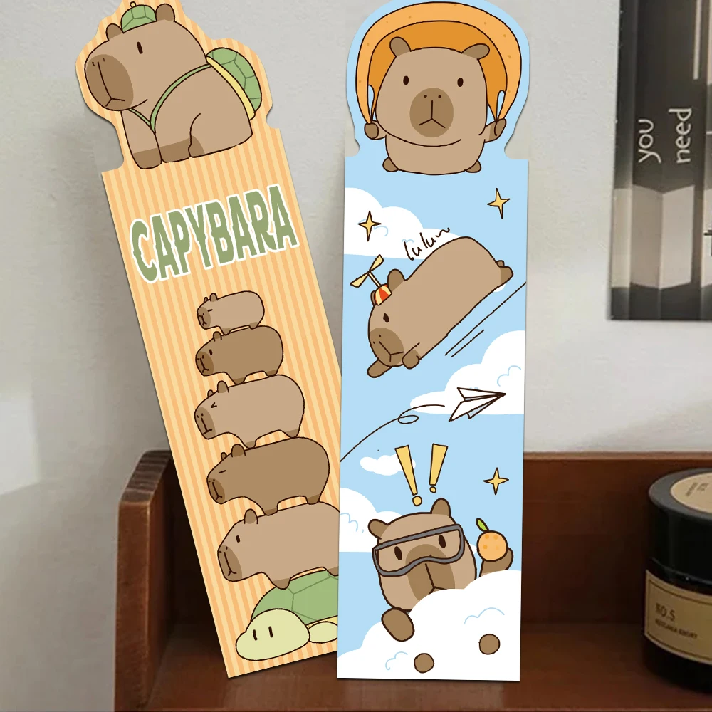 30pcs Cartoon Cute Capybara Bookmarks Reading Pages Books Tagging Students Stationary Supplies DIY Creative Aesthetic Bookmarks