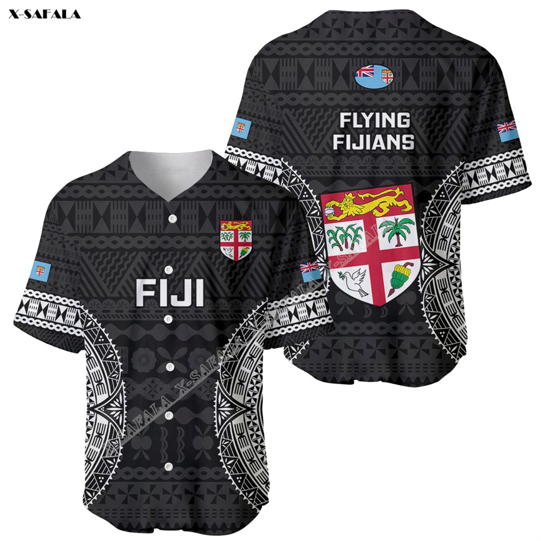 

FIJI Rugby 2024 FIJIAN France Custom 3D Printed High Quality Baseball Jersey Shirt Tee Men Adult Clothing Casual Top Sport