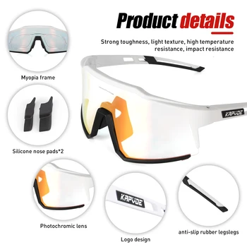 Kapvoe Photochromic Cycling Sunglasses for Men Cycl Glasses Mountain Bicycle Goggles Women Outdoor Sports Running UV400 Eyewear 5