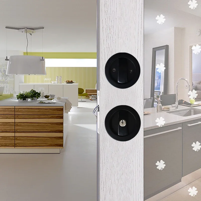 Sliding Door Lock Invisible Indoor Single Side Key Lock Folding Door Kitchen Balcony Boor