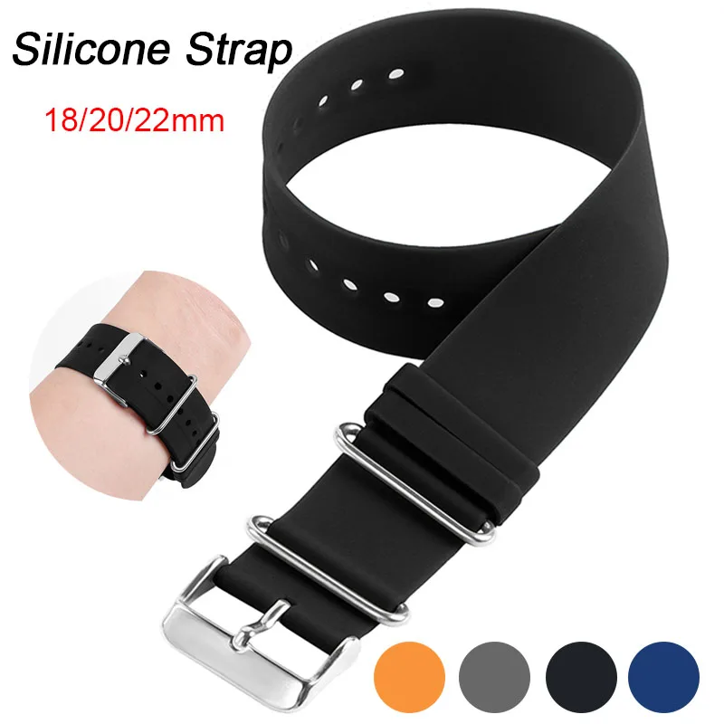 Premium Silicone Sport Watch Strap - Soft and Comfortable Wristband, Waterproof and Durable