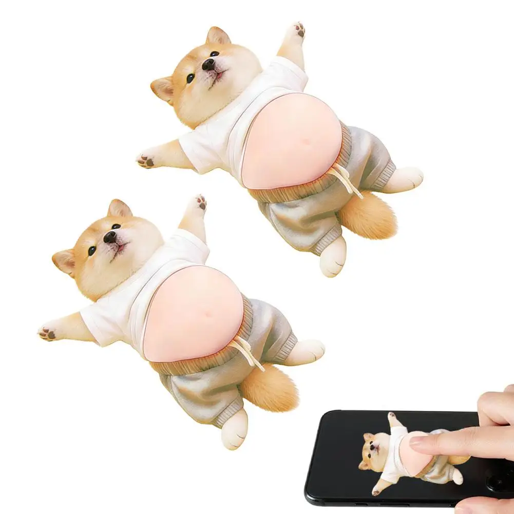 Cat Belly Sticker 3D Kitten Soft Silicone Self-Adhesive Bubble Sticker For Home Decor Phone