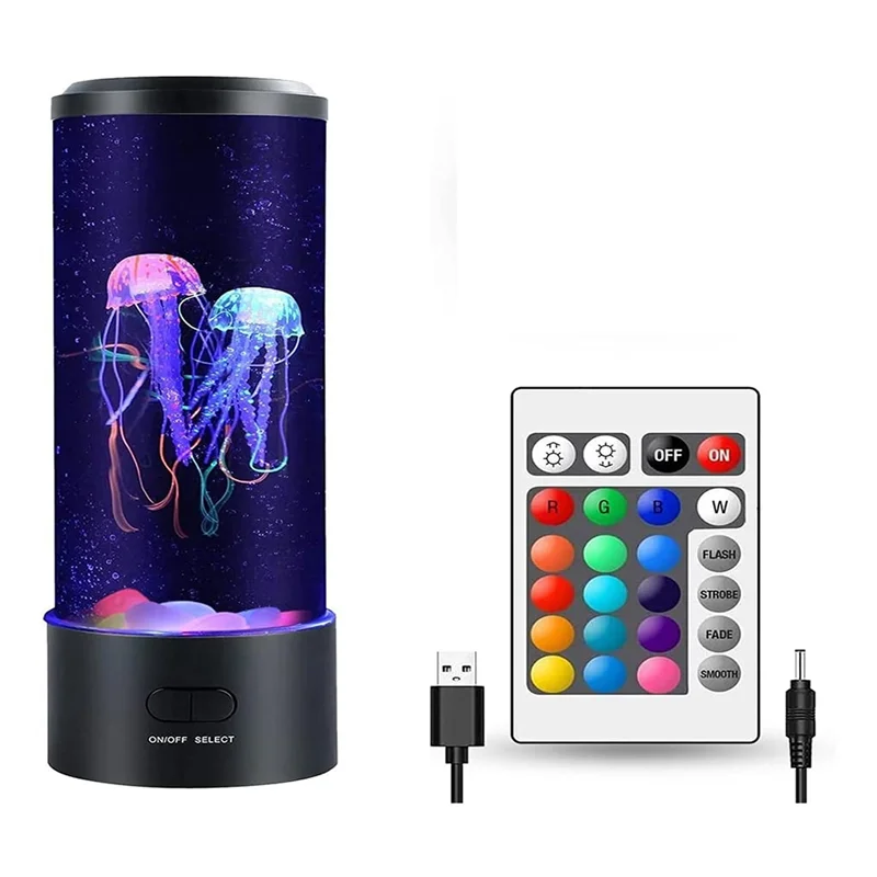 

New Electric Jellyfish Lava Lamp,Jellyfish Tank Table Lamp, Color Changing Jellyfish Aquarium for Home Decor and Room