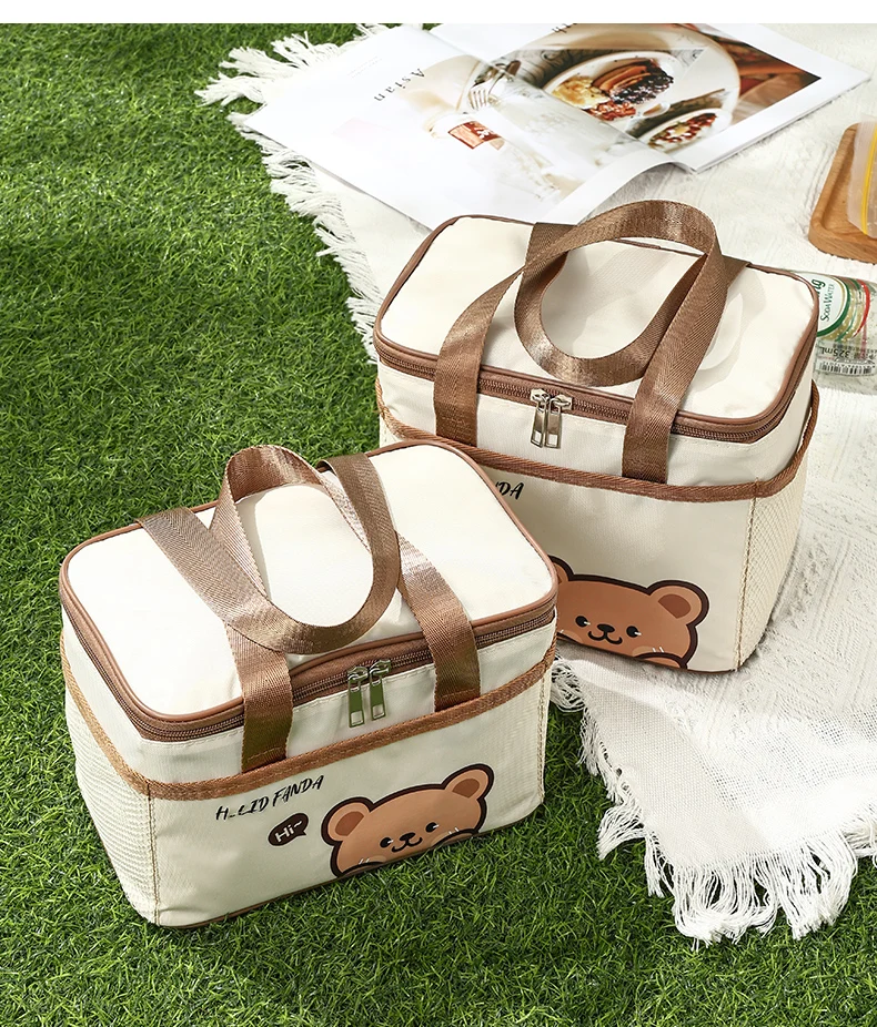 WORTHBUY Cute Thermal Lunch Box Bag Student Portable Large Capacity Insulated Lunch Bag Waterproof Reusable Picnic Cooler Bag_voghion.com