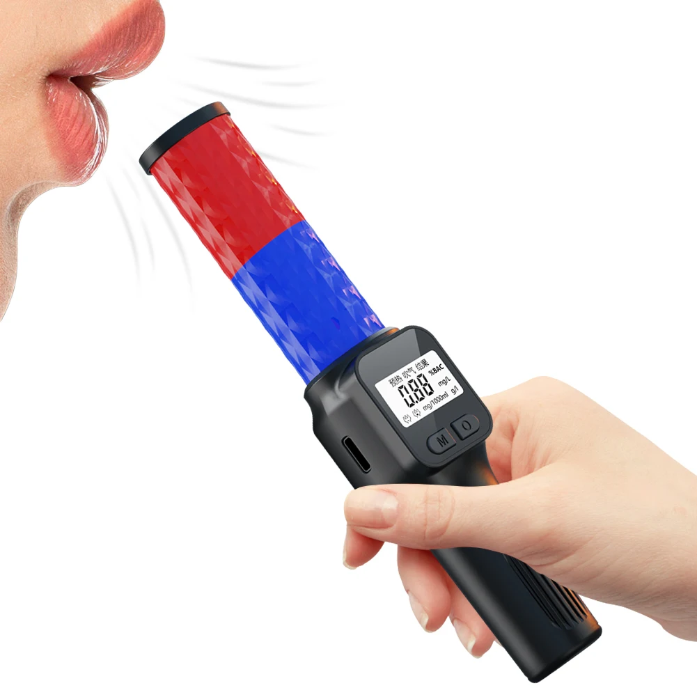 Professional Digital Breathalyzer Rechargeable Traffic Home Investigation Alcohol Tester Non-Contact Alcohol Blowing Detector