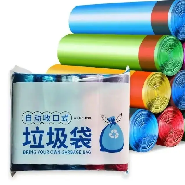 thumbnail image 1 of Bolsa de basura con cordón grueso, bolsa de plástico desechable grande para el hogar, bolsa de boca ancha, bolsa de basura para tiendas departamentales, paquete A, 1 of 5