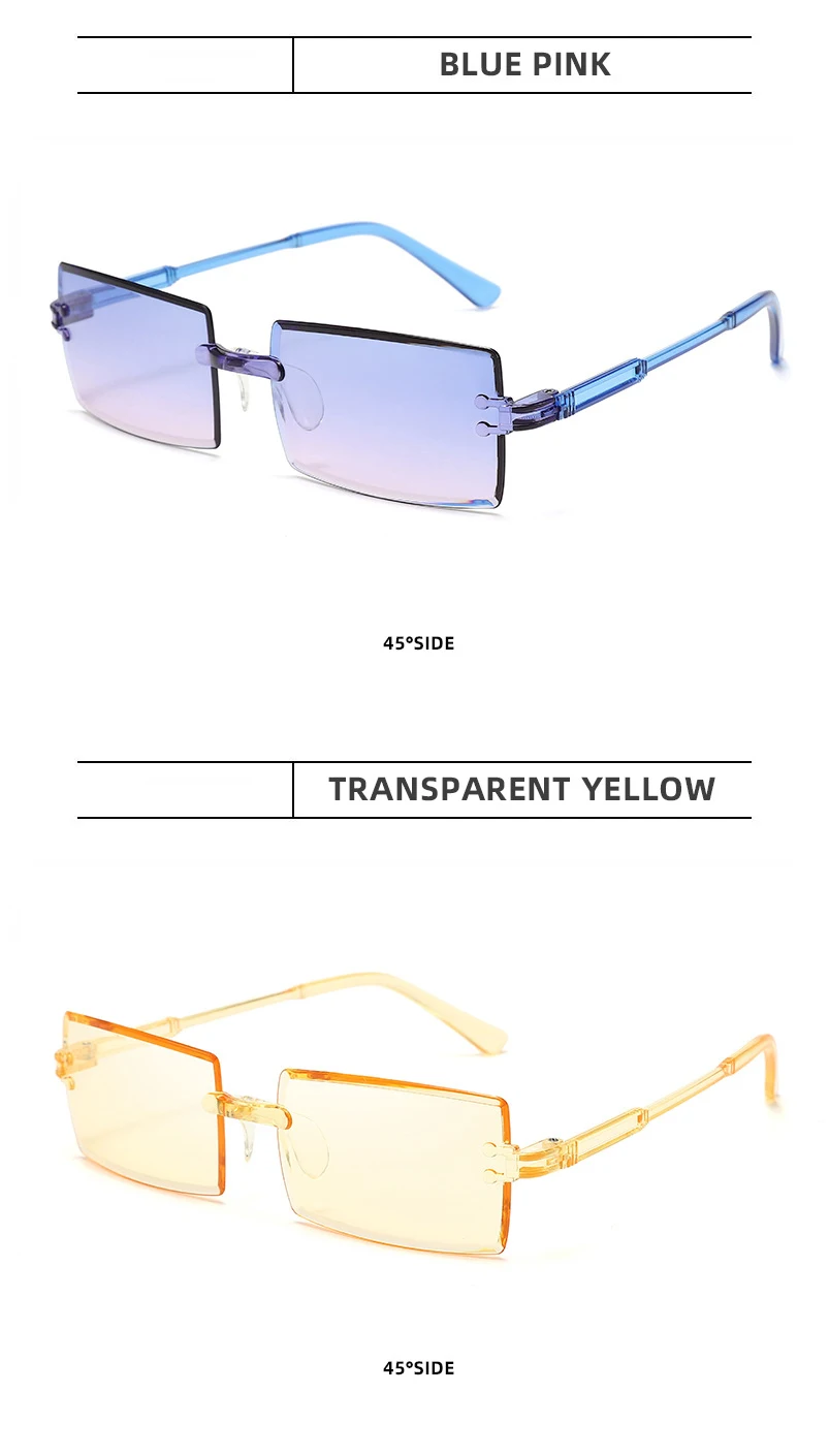 Fashio Vitage Suglasses Wome Rimless Frameless Rectagle Shades Gradiet Brad Summer Travelig Su Glasses for_voghion.com