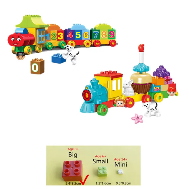 Big Building Blocks My First Number Train Cake English Alphabet Mathematicl Calculation Large Particles Toddler Educatioal Toys