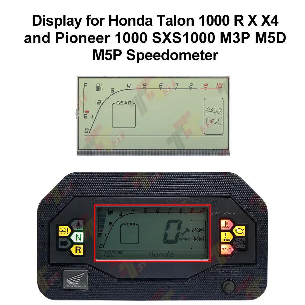 Display Lcd Cruscotto Per Tachimetro Honda Talon 1000 R X X4 E Pioneer 1000 M3P M5D M5P