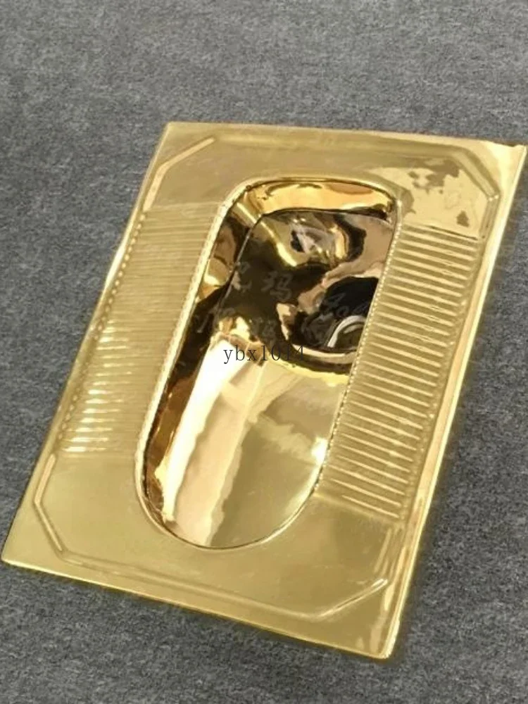 #Gold Toilet Local Luxury Gold Deodorant Squat Toilet Potty Chair Household Complete Set Squat Potty 2