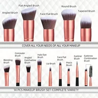 14PCS Makeup Brushes Set Professional Foundation Eye Shadow Concealers Blending Blush Brush Kabuki Soft Fluffy Women Beauty Tool 2