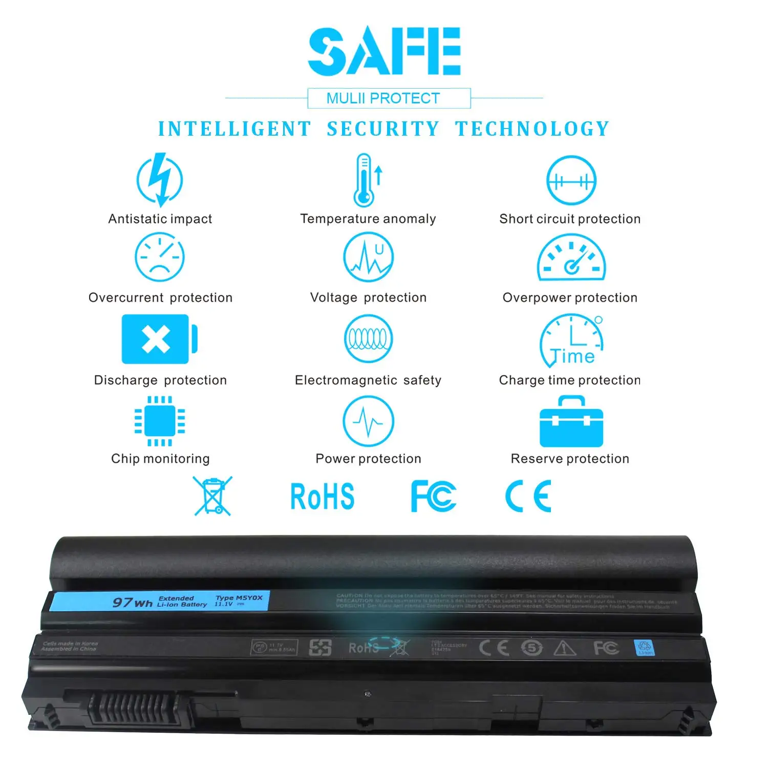 Laptop Battery For Dell Latitude E6430 E5420 E5430 E6420 E6530 E6540 E6440 04NW9 2P2MJ NHXVW M5YOX 8858X 7FJ92