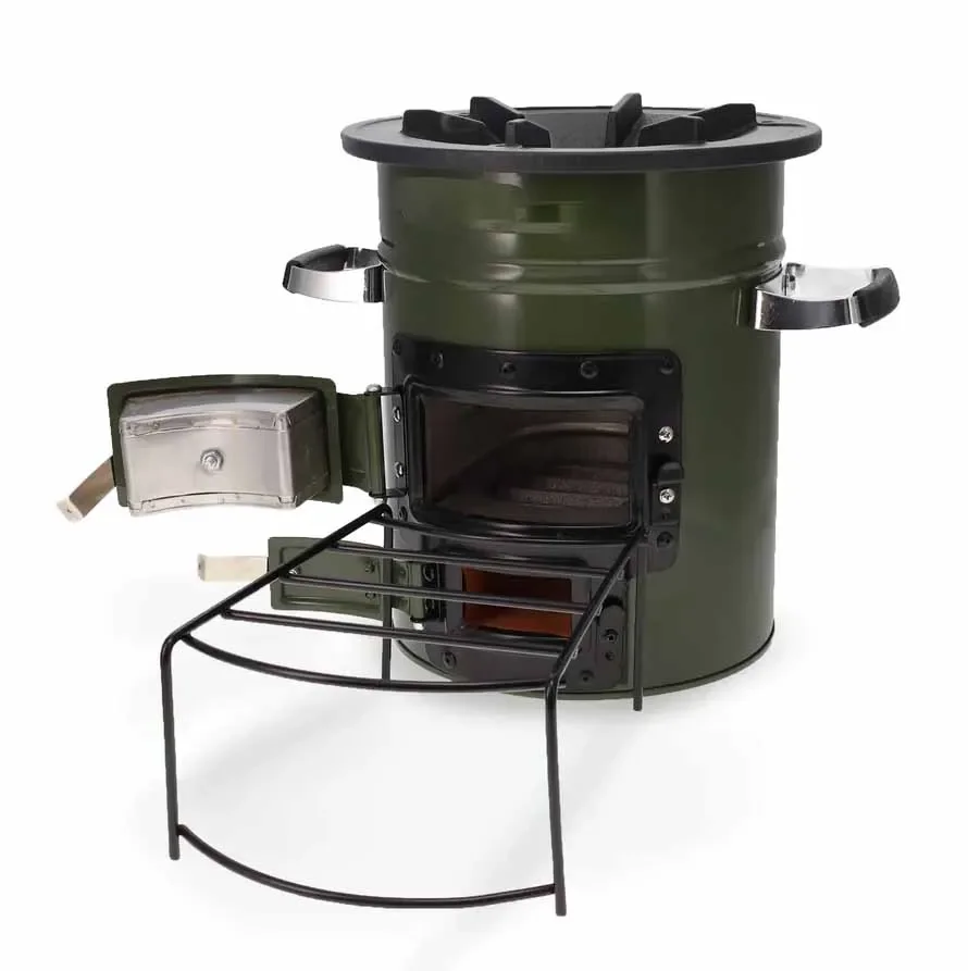 Portable Tent Stove Outdoor Hiking Wooden Burned Quick Release Backpacking Titanium Color Tent Stove Camping Hiking Tools