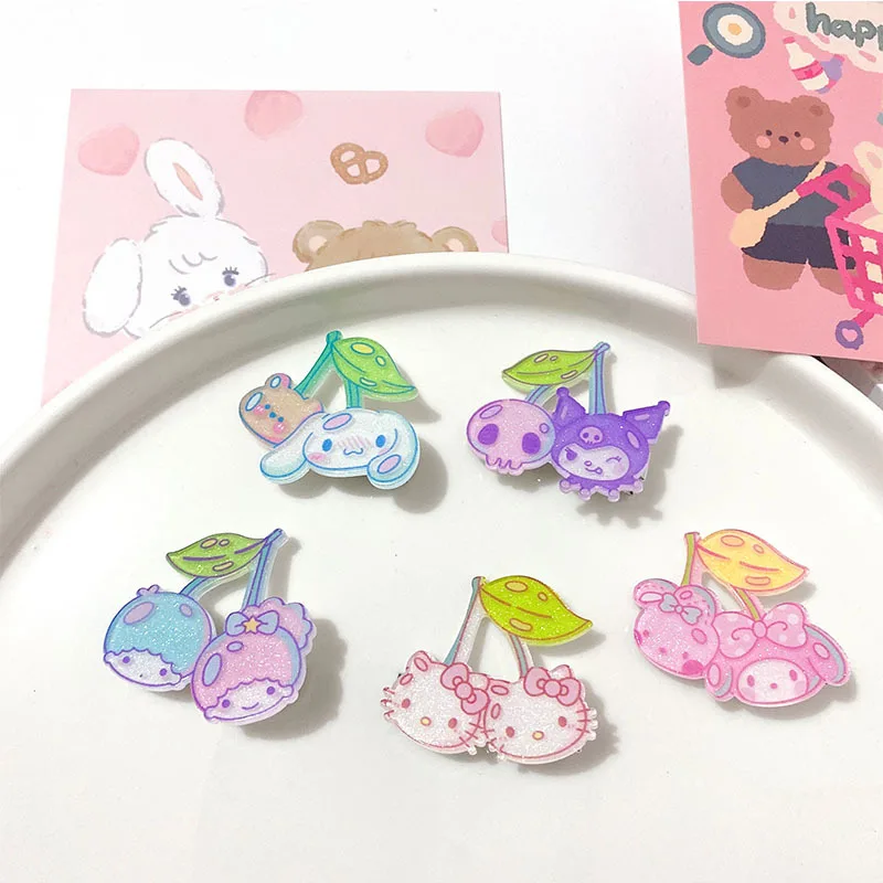 

Kawaii Sanrio шпилька «вишня» Mymelody Kuromi Littletwinstars японская Милая девушка сердце Лю морской мир