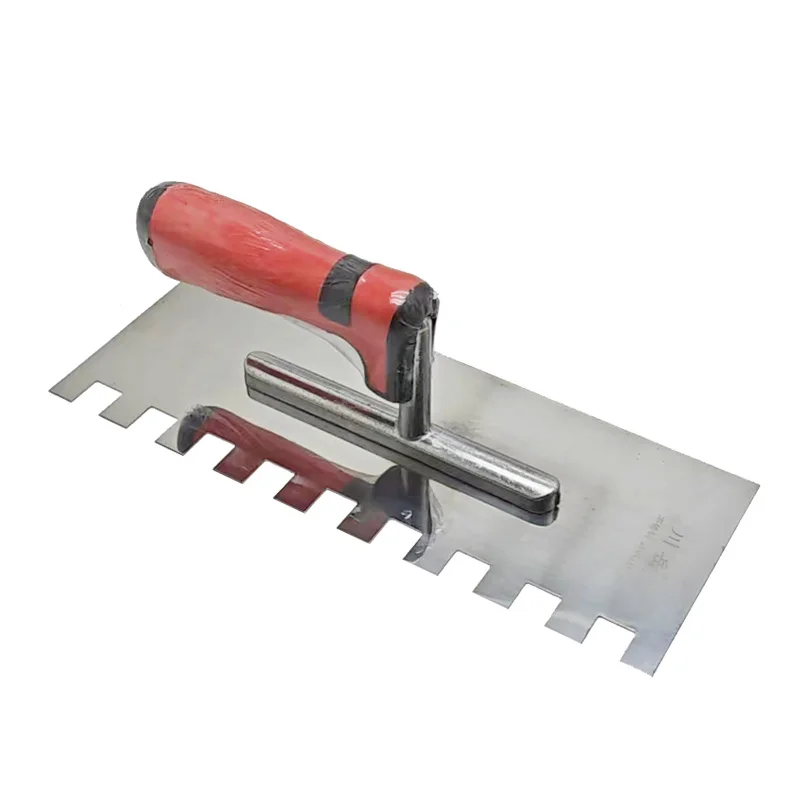 28cm Stainless Steel Trowel Right Square Notch Plastering Trowels Hand Tools Concrete Finishing Wall Scraper Spatula For Tile