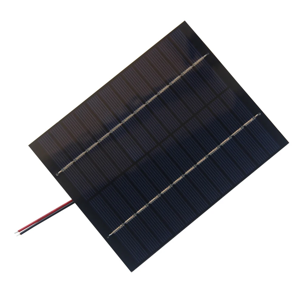 12V 2W 태양광 패널(다결정 셀 및 케이블 포함) - 야외 충전 및 태양광 발전 프로젝트에 적합