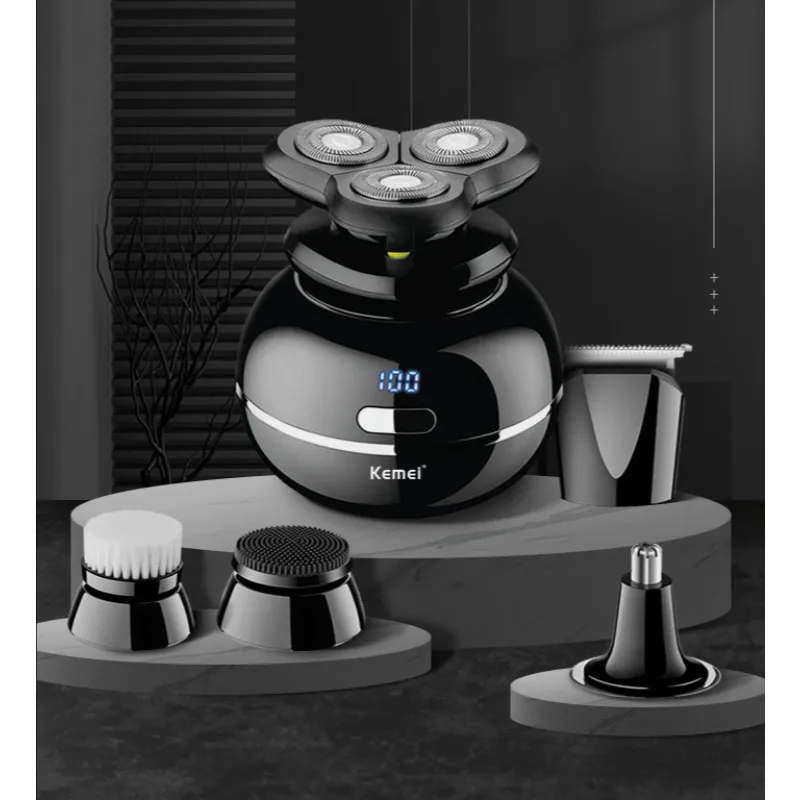 

KEMEI KM-1109 Ipx4 Grade Waterproof Body Wash Lcd Digital Display 5-in-1 Shaver Set