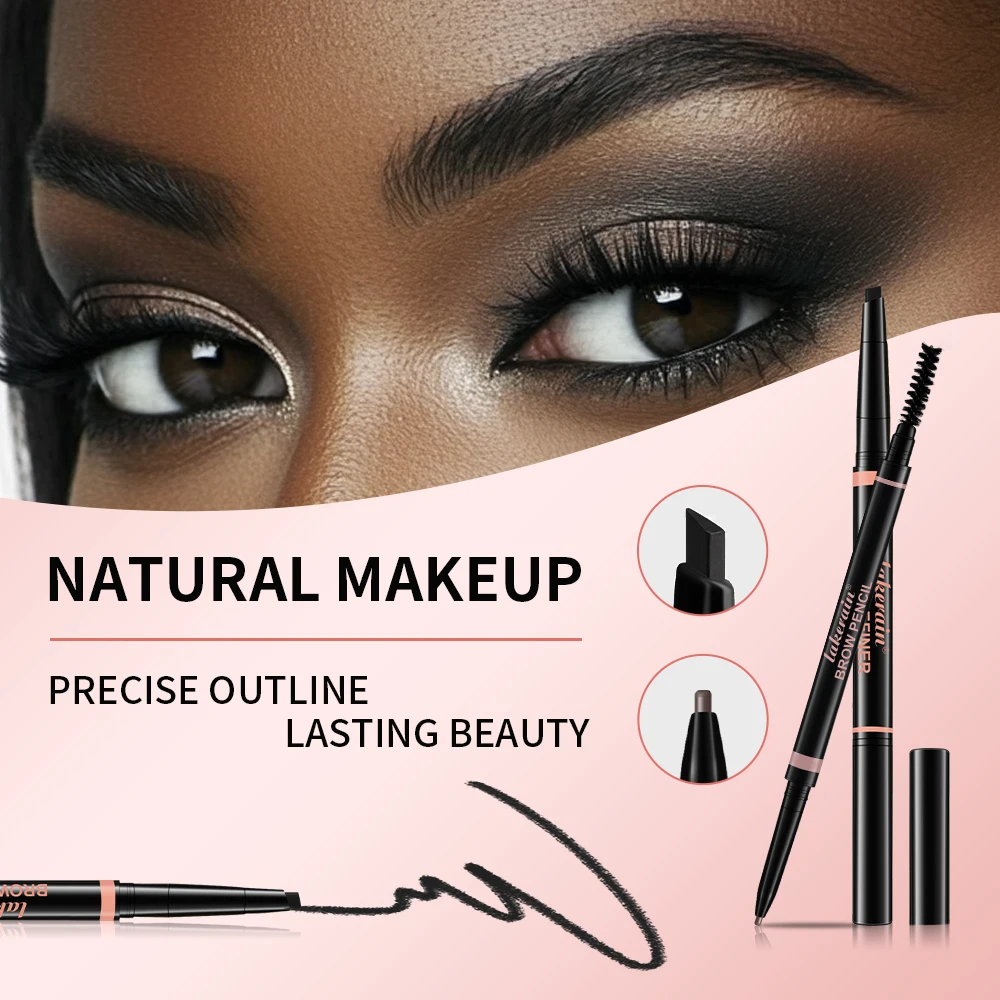 Double Ended Eyebrow Set With Brow Pencil,Brow Powder,Gel,Pomade Natural Color Shape Long Lasting Precise Outline Eye Brow Makeu