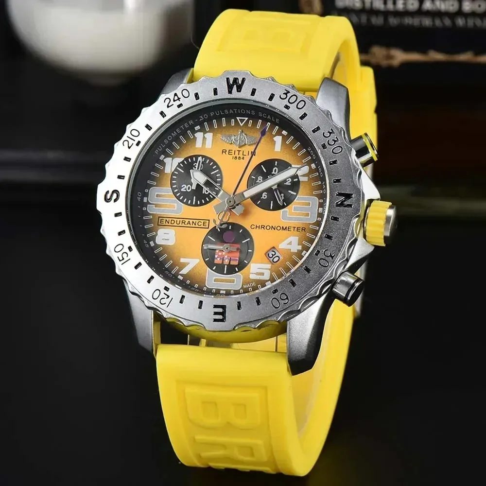 New Arrival Custome Luxury Quartz Watches For Men Automatic Date Rubber Strap Sport Design Good Quality Colorful AAA Male Clocks