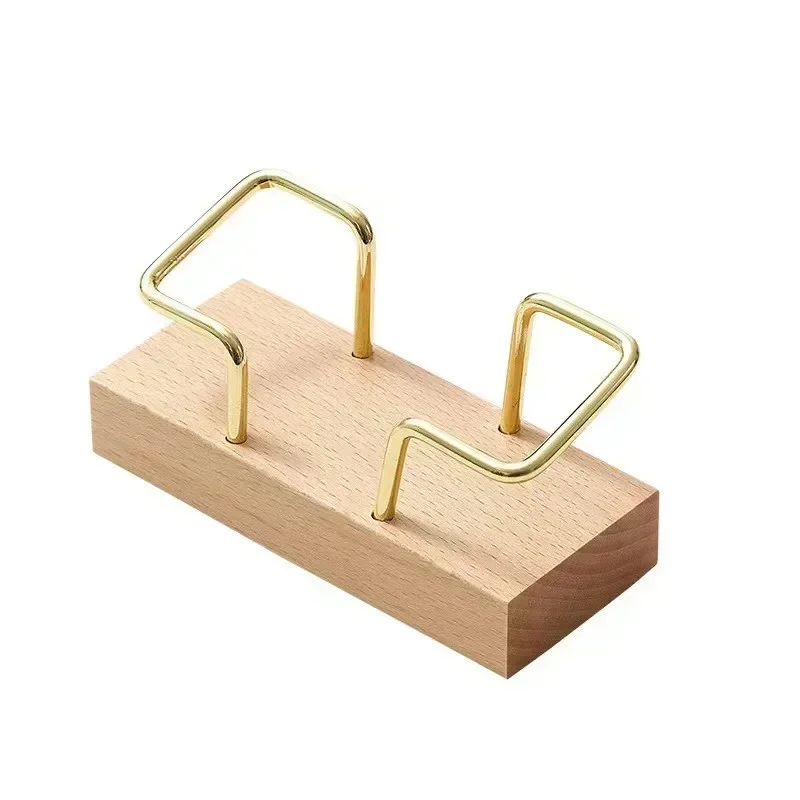 Card Holder Business Organizer Office Desk Display Stand Memo Counter Accessories Tabletop Shelf Home Wooden Storage