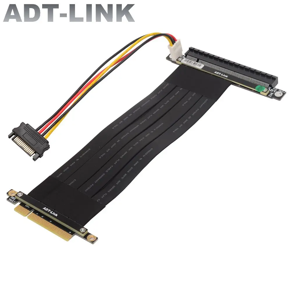 Adt Cheap Pcie X8 A X16 Full Speed Pci-E Riser Cable W Sata Power Rtx 3060 Scheda Video Grafica Gpu Btc Mining Cable Atx Pc Case