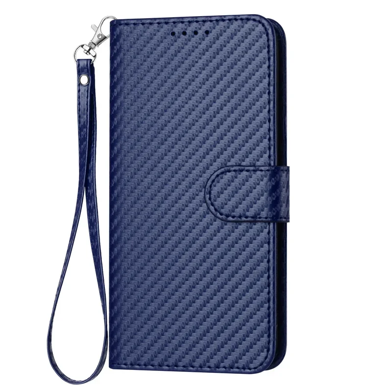 Premium Carbon Fiber Leather Magnetic Stand Wallet Case