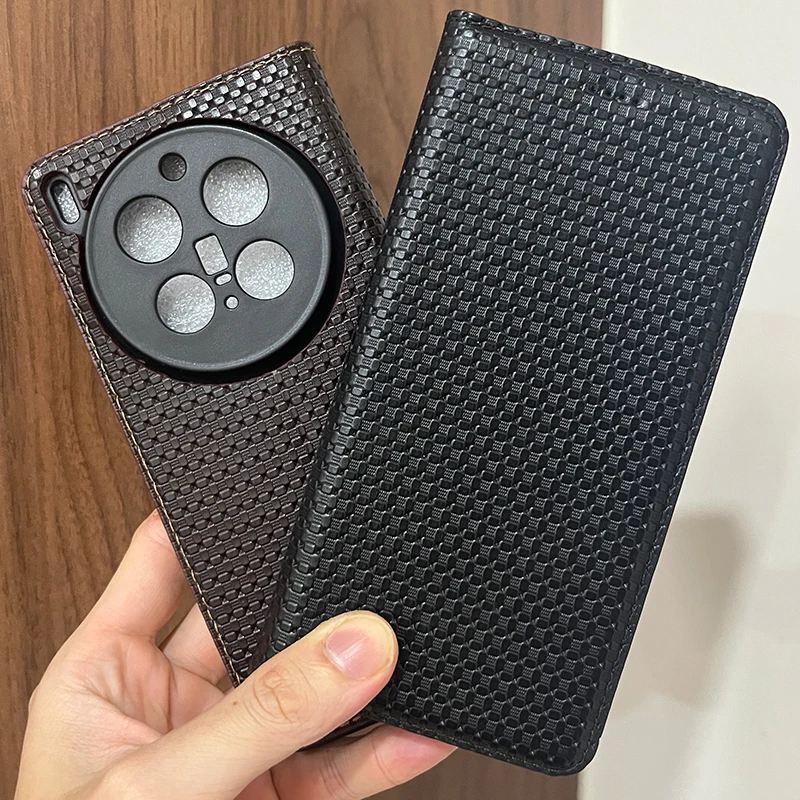 Magnetic Genuine Leather Skin Flip Wallet Book Phone Case Cover On