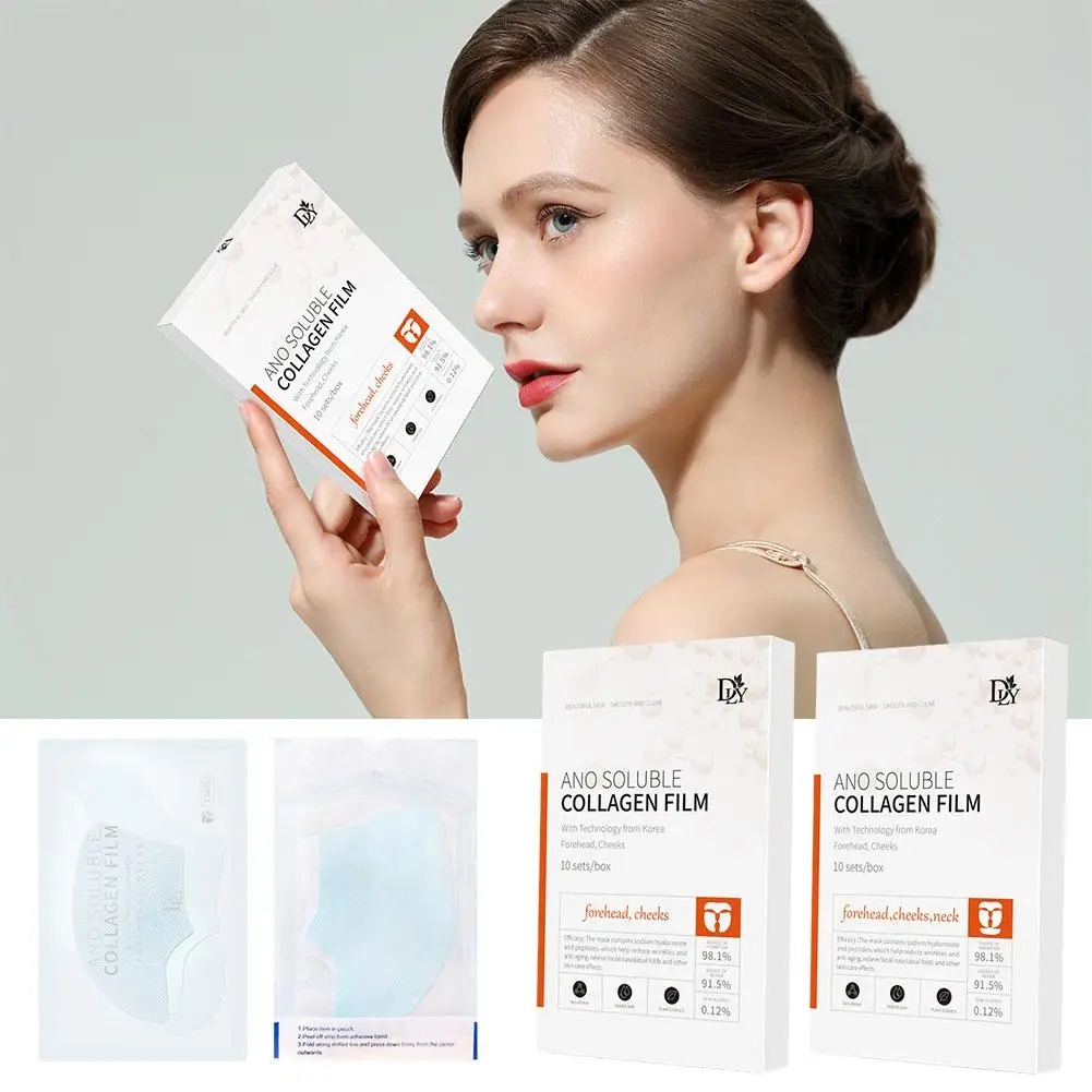 

Nano Collagen Film Paper Soluble Facial Mask Forehead Cheek Skin Firming Reduce Fine Essence Anti-aging Lines Wrinkles Stic T7Z2