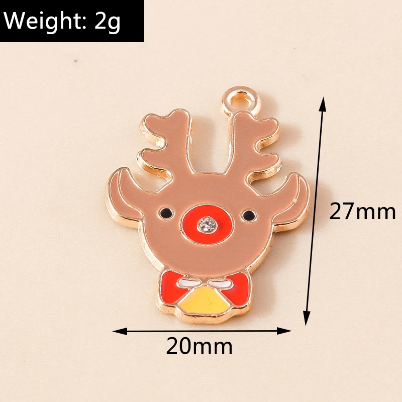 Leslie 10 stücke Emaille Weihnachten Charme Schneeflocke Baum Socke Hirsch Schneemann Charms für DIY Schmuck machen Weihnachten Neujahr Geschenke – Detail 29