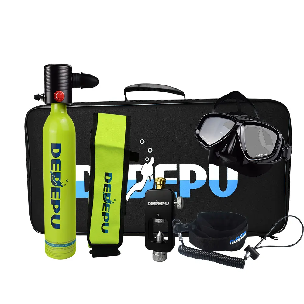 DEDEPU Scuba Tank Diving Upgraded Constant Pressure Breathing Valve Mini Scuba Diving Oxygen Cylinder Equipment Snorkeling dedepu scuba diving regulator matching aluminum cylinder gas use small scuba tank equipment 1l capability