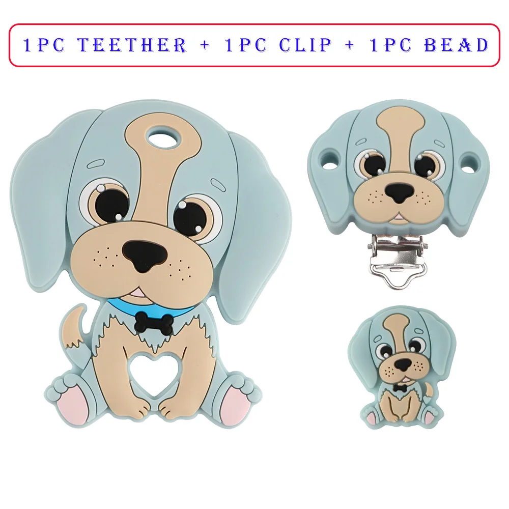 baby teething items elden ring Kovict Cute Puppy Dog Silicone Beads Silicone Teether Pacifier Clip Food Grade DIY Baby Pacifier Chain Accessories Baby Toys Baby Teething Items classic Baby Teething Items
