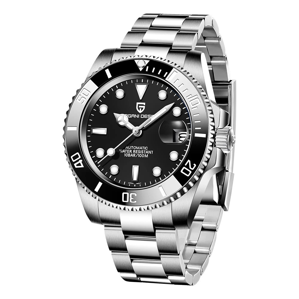 New PAGANI DESIGN Men's Automatic Mechanical Wristwatches Stainless Steel Divers Watches Sapphire Glass Reloj Hombre