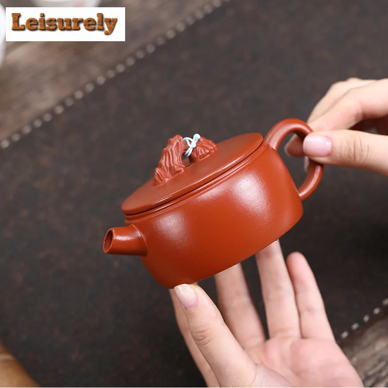 160ml Handmade Yixing Purple Clay Teapot Handmade Gun Nozzle Pot Raw Ore Zhu Mud Kettle With Strainer Chinese Zisha Teaset Gift