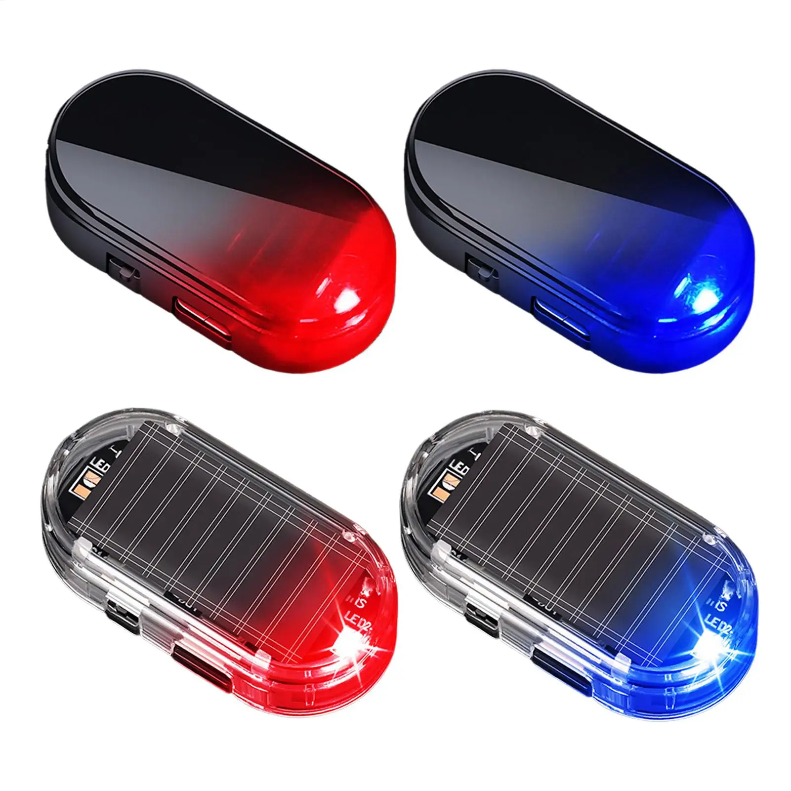 Car Solar Powered Security Strobe Light Dummys Alarm Wireless Warning Anti-Theft Caution Lamps Imitation LED Flashing
