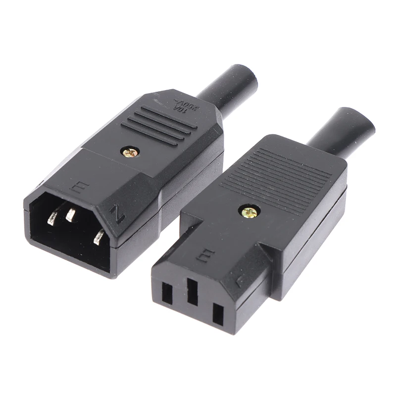 

AC 3Pin Socket Straight Cable Plug Connector C13 C14 16A 250V Female male Plug
