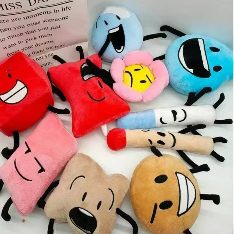 Battle for Dream Island Plush Toys BFDI Plushie Dolls Anime Leaf Fire Flower Waterdrop Bubble Stuffed Figure Kids Peluche Gifts cartoon anime action figure robocar police car ambulance pickup fire truck inertia vehicle po ambe roy helly li puzzle kids toy