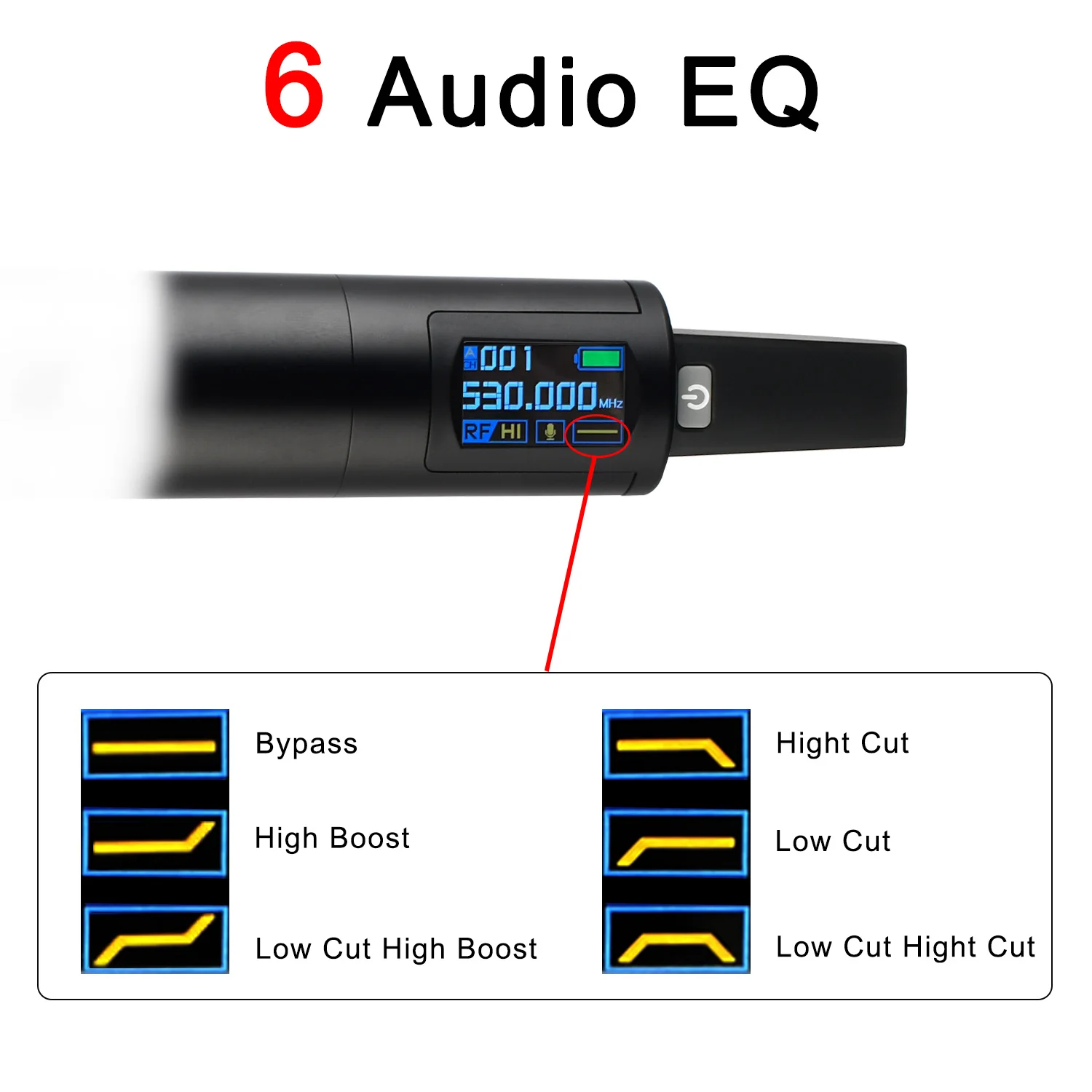 FREEBOSS 충전식 무선 마이크, 2 웨이 UHF 조정 가능, 주파수 EQ 전문 마이크, Consert 성능 KTV KU-202