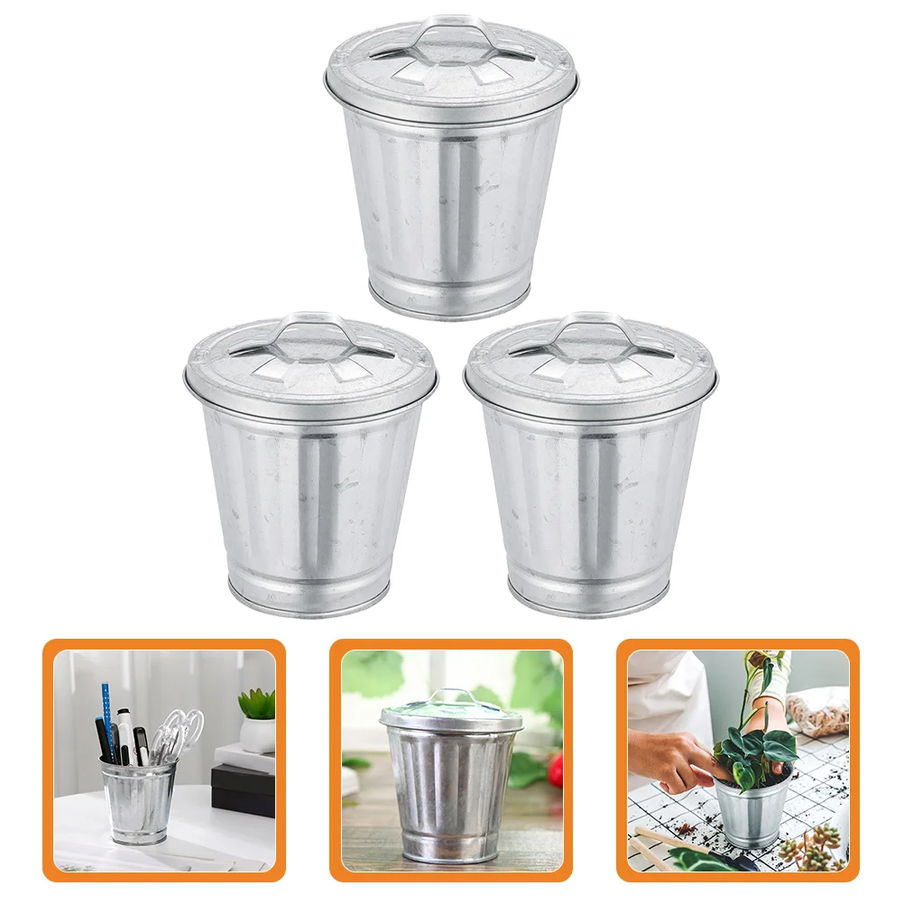 

Garbage Cans Cup Holder Desktop Storage Jar Flower Pot Office Desktop Organizer Fun Playing for Home Office