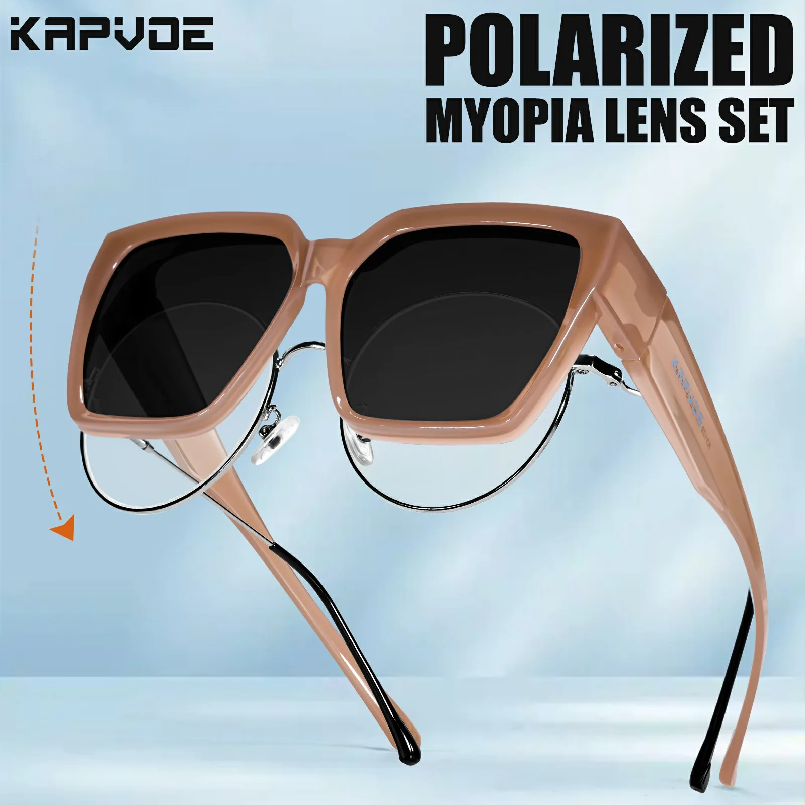 Kapvoe Fit Over Myopic Sunglasses Cover On Myopic Glasses UV400 Eyewear Polarized Shades Glasses Bike Driving Golf Equipment